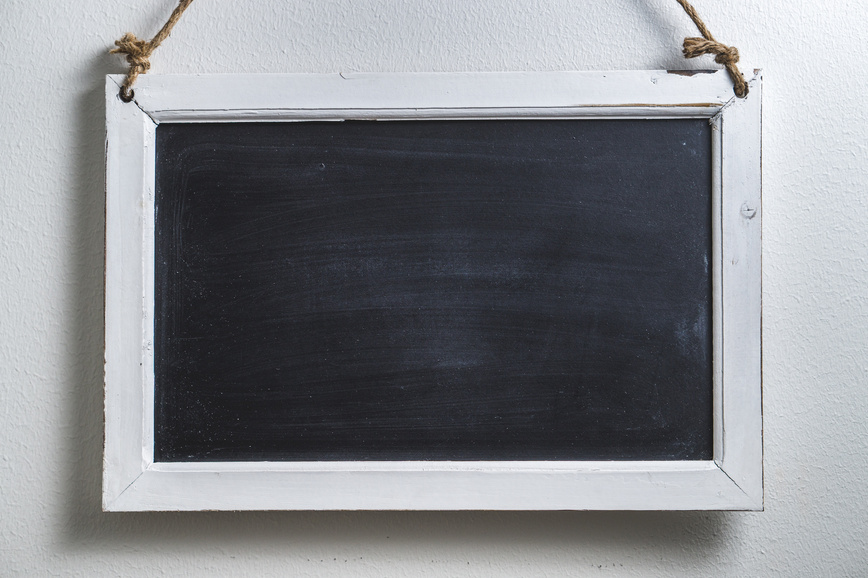 Blackboard Hanging on a White Background